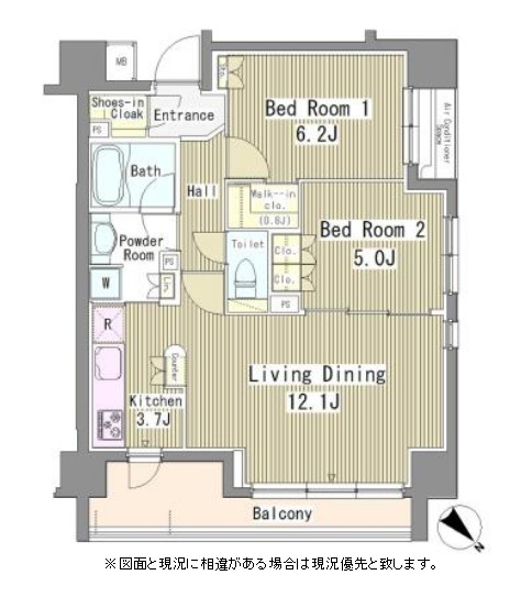 リベルテ月島302号室の図面