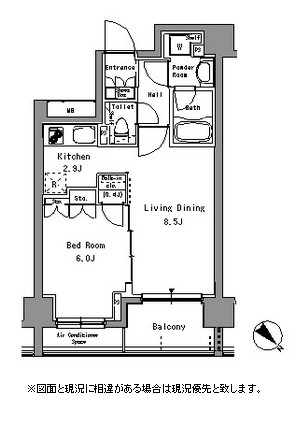 リベルテ月島308号室の図面