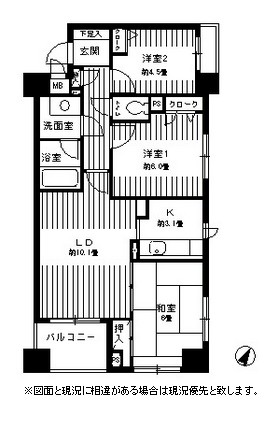 コンフィール日本橋アクアシティ901号室の図面