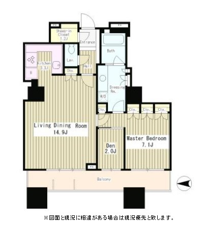 東京パークタワー1113号室の図面