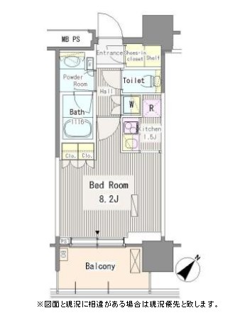 ユニゾンタワー1007号室の図面