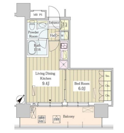 ユニゾンタワー1008号室の図面