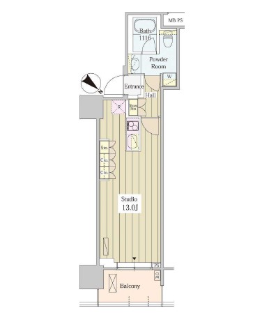 ユニゾンタワー1010号室の図面