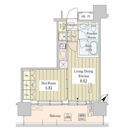 ユニゾンタワー1105号室の図面