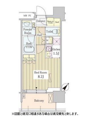 ユニゾンタワー1107号室の図面