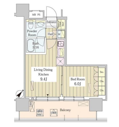 ユニゾンタワー1108号室の図面