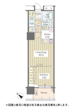 ユニゾンタワー1202号室の図面