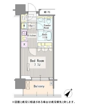 ユニゾンタワー1306号室の図面