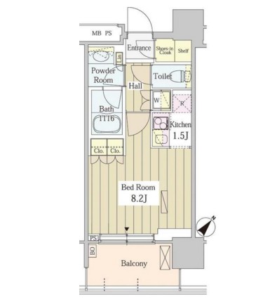 ユニゾンタワー1307号室の図面
