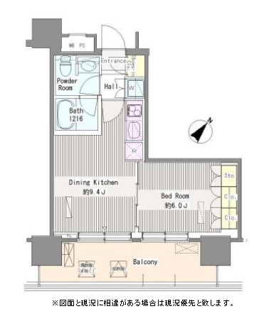 ユニゾンタワー1308号室の図面