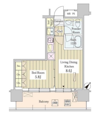ユニゾンタワー1405号室の図面