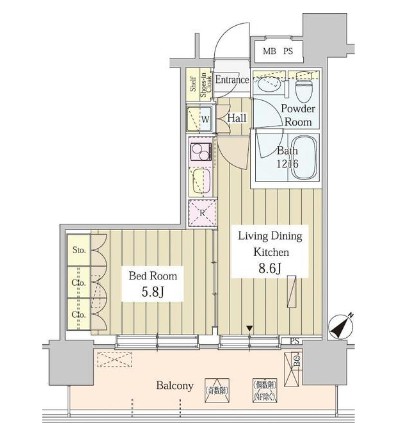 ユニゾンタワー1505号室の図面