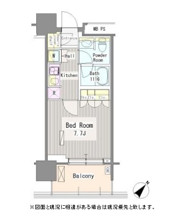 ユニゾンタワー1506号室の図面