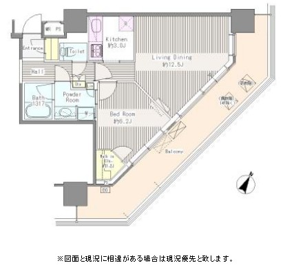 ユニゾンタワー1509号室の図面