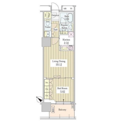ユニゾンタワー1602号室の図面