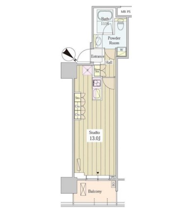 ユニゾンタワー1610号室の図面