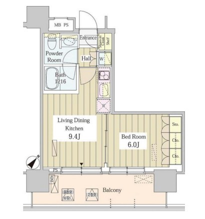 ユニゾンタワー1808号室の図面