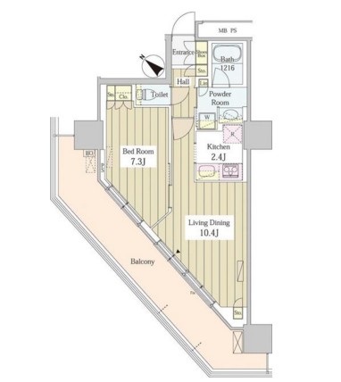 ユニゾンタワー2001号室の図面