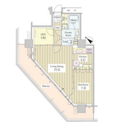 ユニゾンタワー2101号室の図面