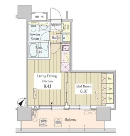 ユニゾンタワー2206号室の図面