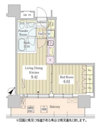ユニゾンタワー2406号室の図面