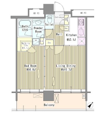 ユニゾンタワー2504号室の図面