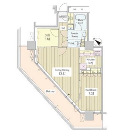 ユニゾンタワー2801号室の図面