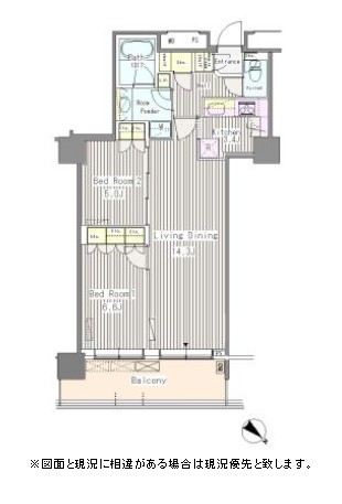 ユニゾンタワー2807号室の図面