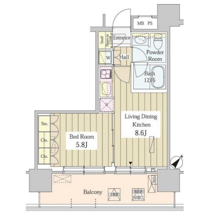 ユニゾンタワー405号室の図面