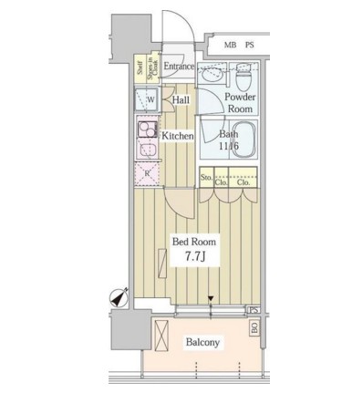 ユニゾンタワー406号室の図面