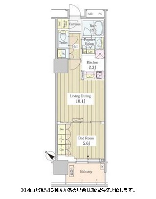 ユニゾンタワー502号室の図面