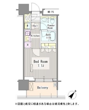 ユニゾンタワー606号室の図面