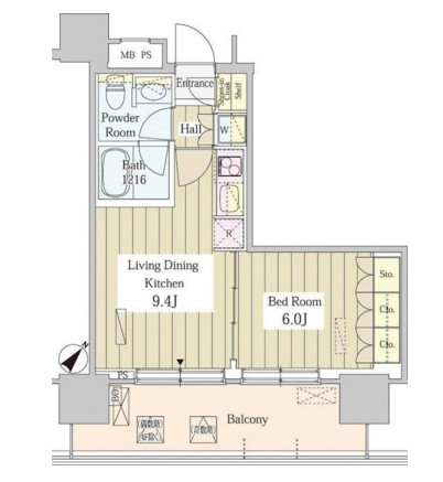 ユニゾンタワー708号室の図面