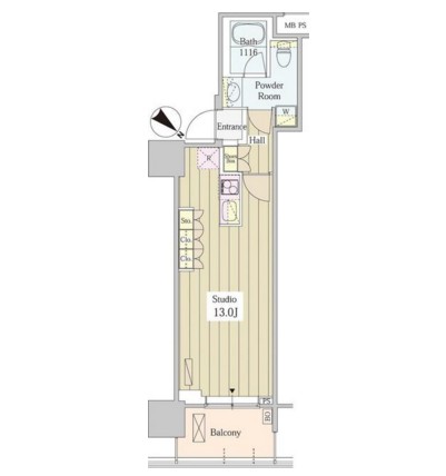 ユニゾンタワー710号室の図面