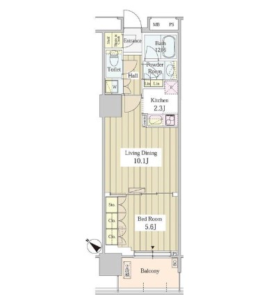 ユニゾンタワー902号室の図面