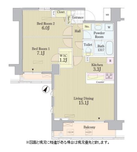 ＰＲＩＭＥ　ＵＲＢＡＮ　東中野　ＣＯＵＲＴ109号室の図面