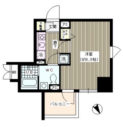 ラ・シャトン西早稲田401号室の図面