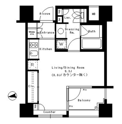パークアクシス神楽坂ステージ307号室の図面