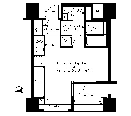 パークアクシス神楽坂ステージ505号室の図面