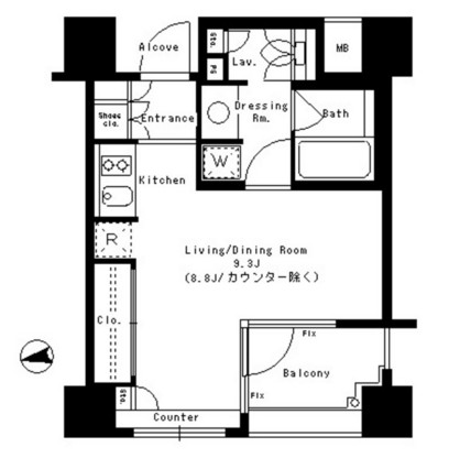 パークアクシス神楽坂ステージ507号室の図面