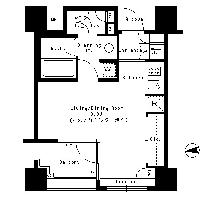 パークアクシス神楽坂ステージ604号室の図面