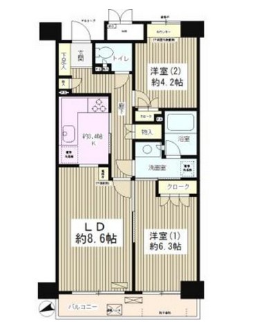 高田馬場パーク・ホームズ302号室の図面