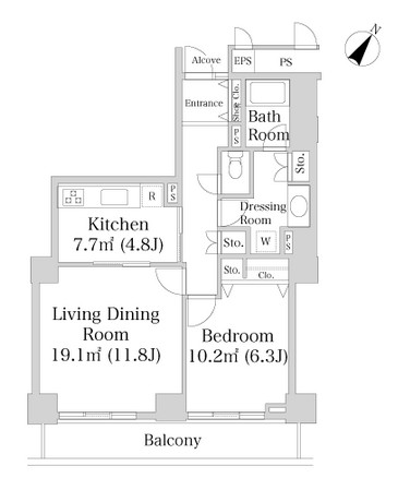ベイコート芝浦183号室の図面