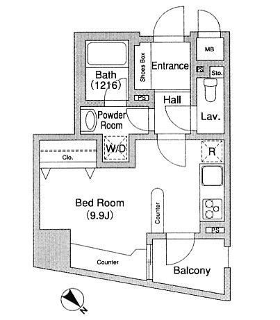 プライムアーバン中目黒Ⅱ608号室の図面