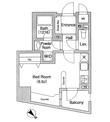 プライムアーバン中目黒Ⅱ708号室の図面