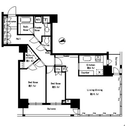 パークタワー芝浦ベイワード　アーバンウイング1105号室の図面