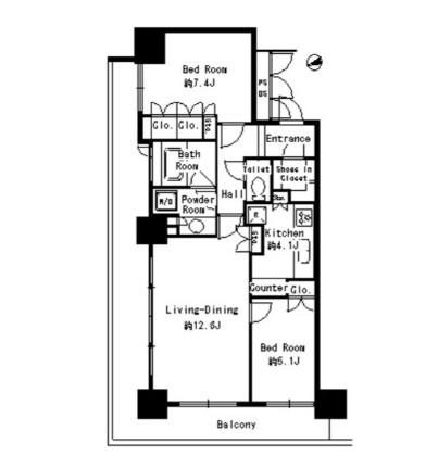 パークタワー芝浦ベイワード　アーバンウイング1208号室の図面