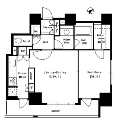 パークタワー芝浦ベイワード　アーバンウイング1301号室の図面