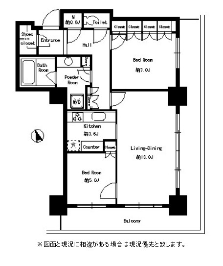 パークタワー芝浦ベイワード　アーバンウイング1402号室の図面