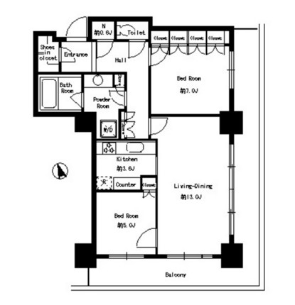 パークタワー芝浦ベイワード　アーバンウイング1702号室の図面